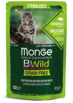 Cat Bwild Grain Free Sterilised Wild Boar, 85gr 668548567561 фото