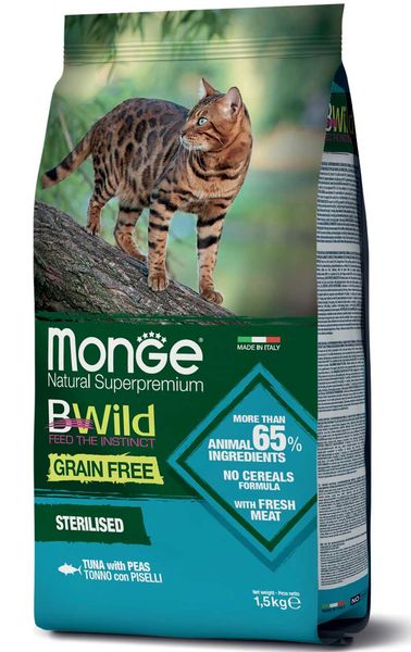 Monge Cat BWild Grain Free Sterilised Tuna 232132072721 фото