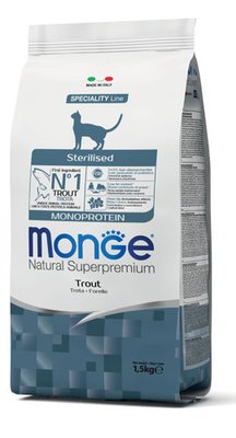 Monge CAT Sterilised MONOPROTEIN Trout - 0.4кг 848522447101 фото