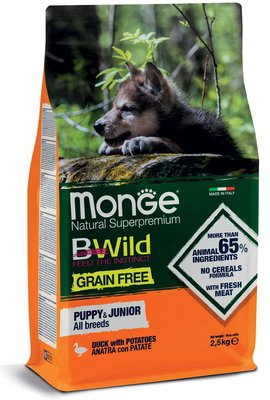 Monge Dog BWild Grain Free Puppy & Junior Duck - 2.5 кг 637181234632 фото