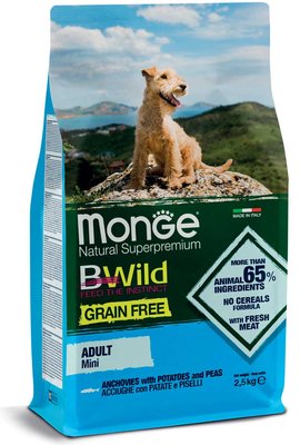 Monge Dog BWild Grain Free Mini Adult Anchovies - 2.5 кг 483345069302 фото