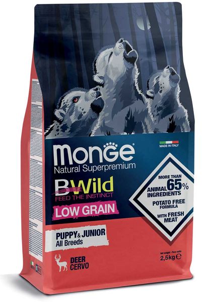 Monge Dog BWild Low Grain Puppy & Junior Deer - 2.5 кг 240969313662 фото