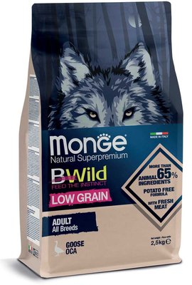 Monge Dog BWild Low Grain Goose - 2.5 кг 962666027192. фото
