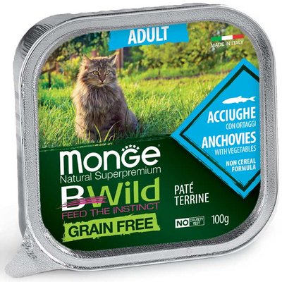 Cat Bwild Grain Free Paté Anchovies, 100gr 143385013841 фото