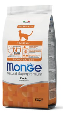 MONGE CAT Sterilised MONOPROTEIN Duck - 1.5 кг 842951833911 фото